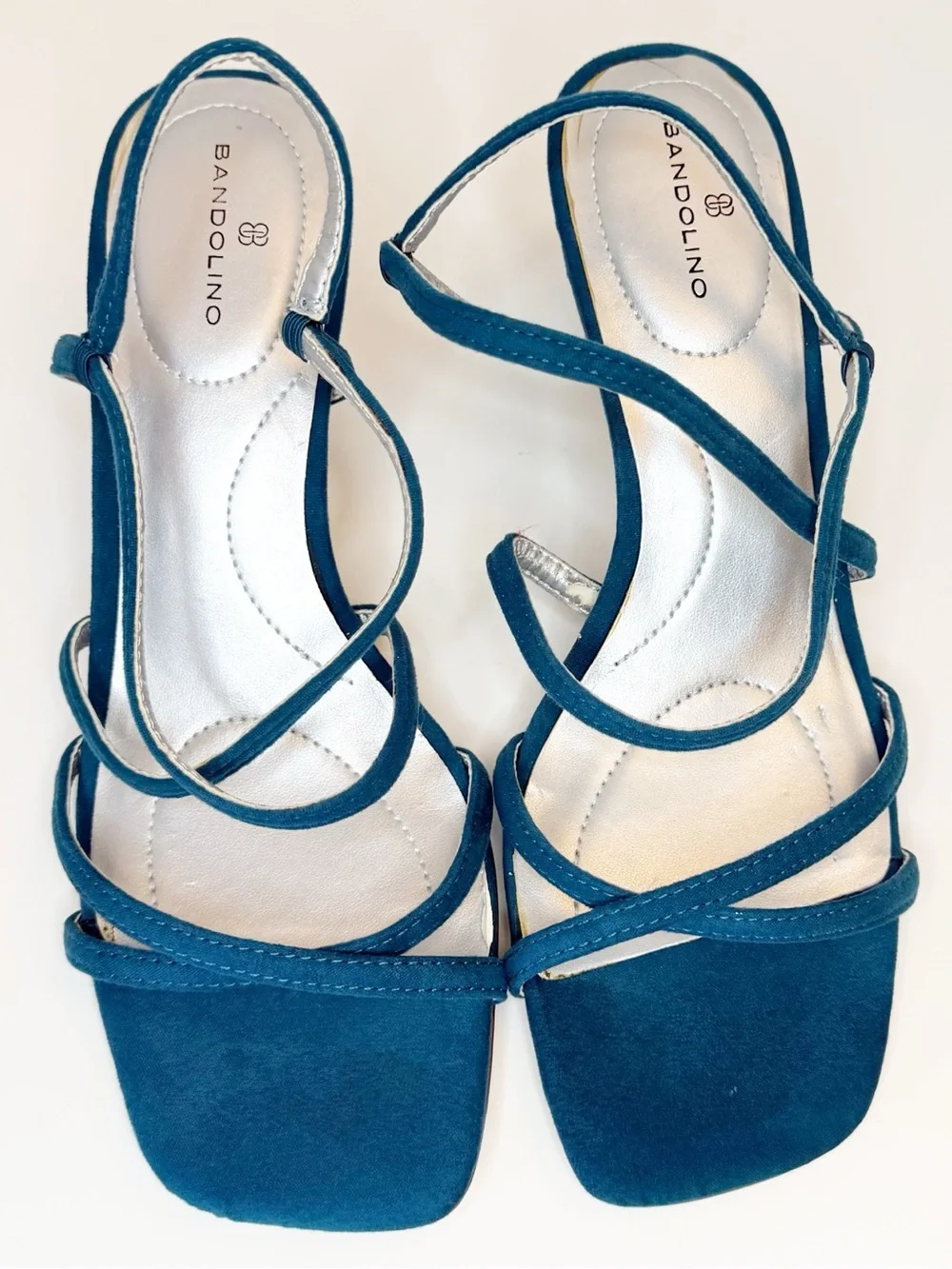 Bandolino Blue Strappy Block Heel Sandals